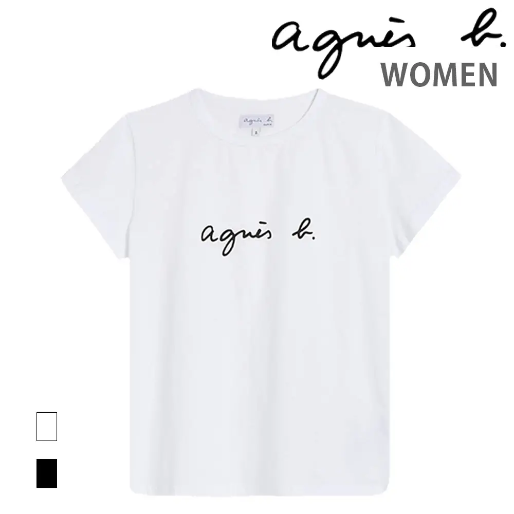 agnes bアニエスベー レディースTシャツロゴTシャツ半袖 ２色