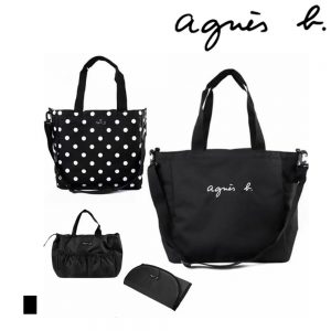 3点セットagnes b. アニエスベー マザーズバッグ ペアレンツバッグ 2wayトートバッグリュック 両面使用可能 レディース バッグ