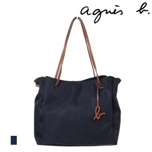 agnes b. アニエスベー ロゴ トートバッグ ショルダーバッグ ネイビー ベージュ ブラック