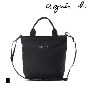 agnes b. アニエスベー ロゴ トートバッグ ショルダーバッグ ブラック