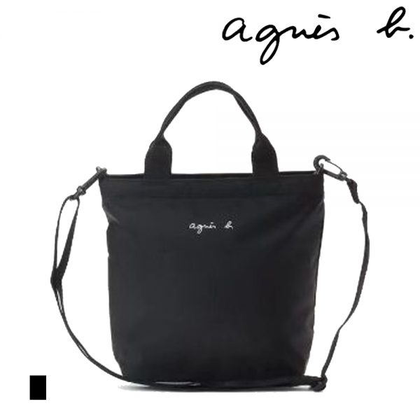 agnes b. アニエスベー ロゴ トートバッグ ショルダーバッグ ブラック