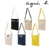 agnes b. アニエスベー ロゴ リバーシブルバイカラーキャンバス 黒+白/ネイビー+白/イエロー+白